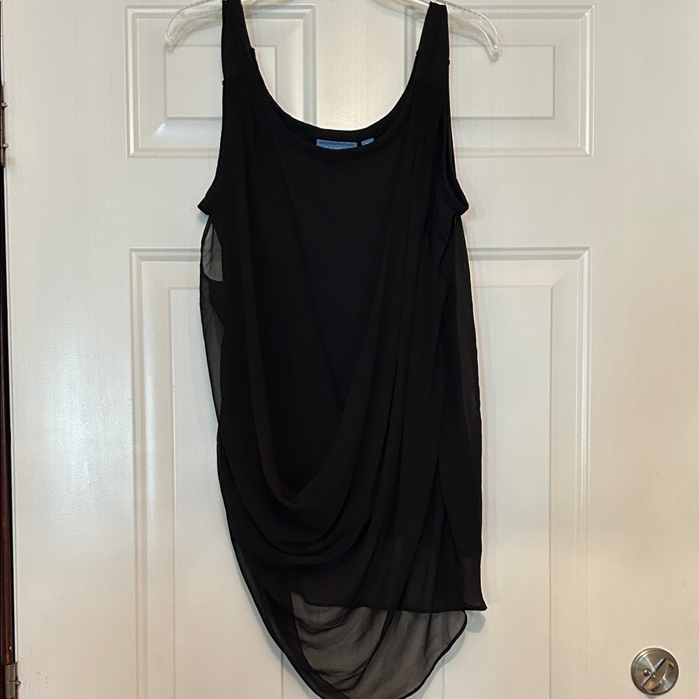 Simply Vera Vera Wang Black Draped Sleeveless Blouse